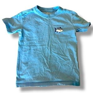 Southern Tide Boys Skipjack T-Shirt Size XS 4-5 Blue Fish Logo Tee